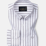 Waker Silver Stripes Oxford Cotton Shirt - John Ellies