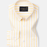 Waker Yellow Stripes Oxford Cotton Shirt - John Ellies