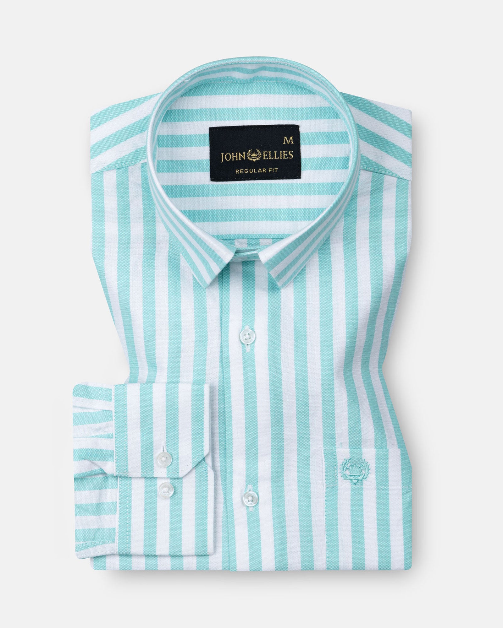 Waker Cyan Stripes Oxford Cotton Shirt - John Ellies