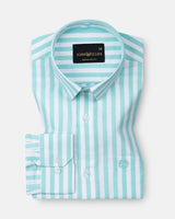 Waker Cyan Stripes Oxford Cotton Shirt