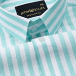 Waker Cyan Stripes Oxford Cotton Shirt - John Ellies