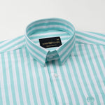 Waker Cyan Stripes Oxford Cotton Shirt - John Ellies