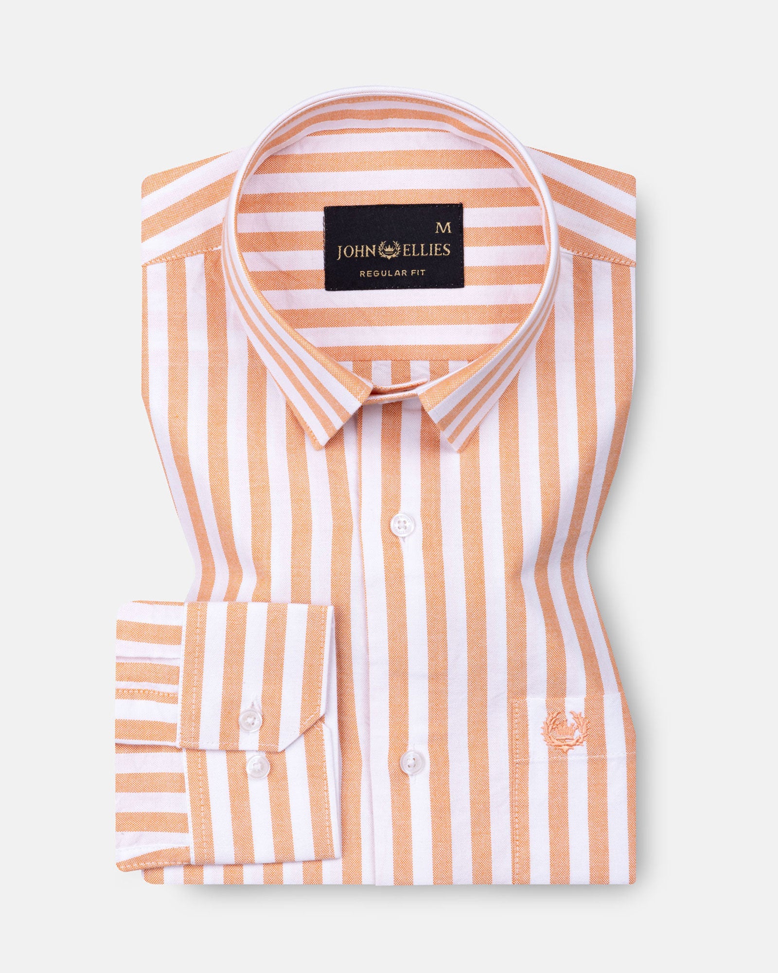 Waker Orange Stripes Oxford Cotton Shirt - John Ellies