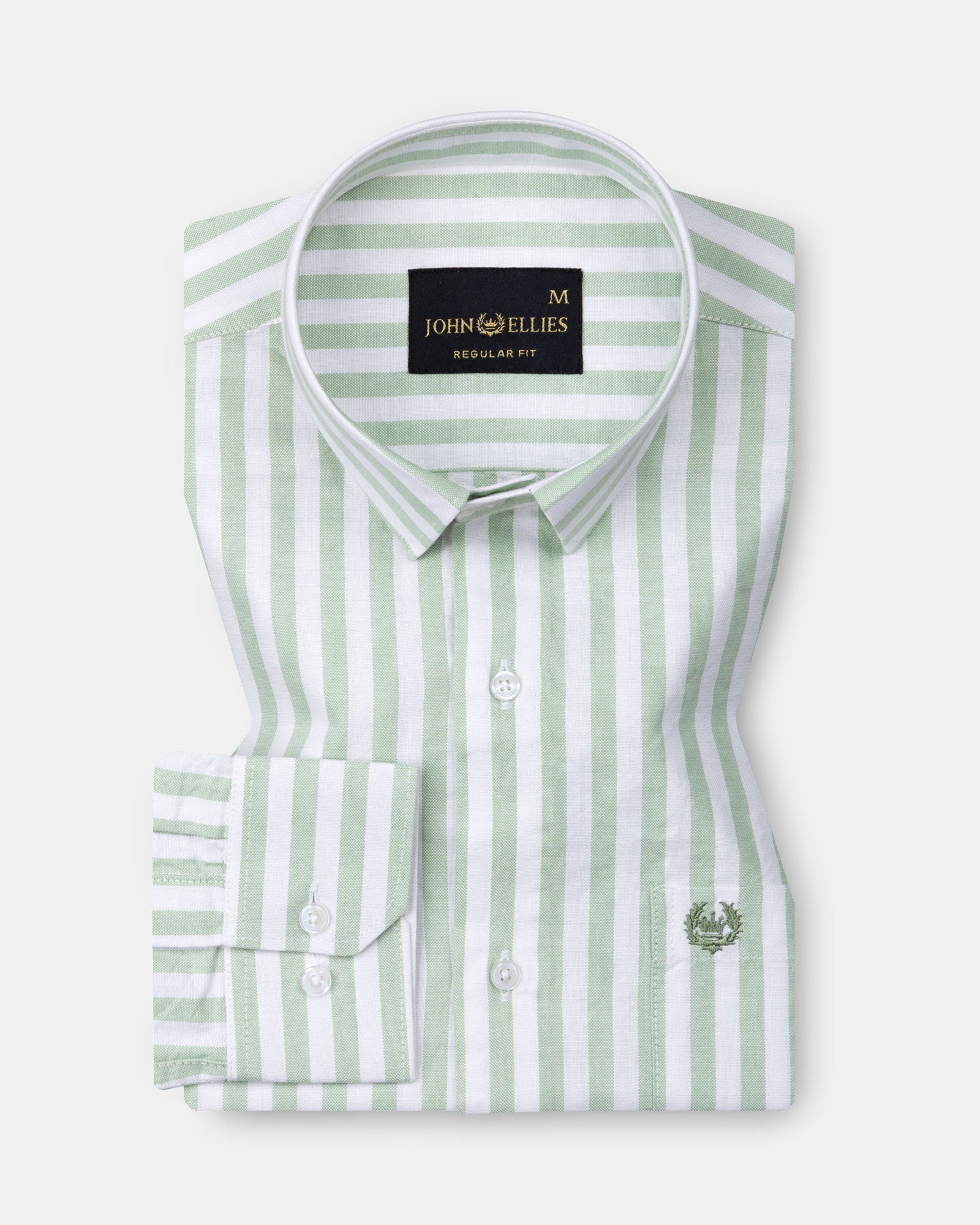 Waker Olive Stripes Oxford Cotton Shirt - John Ellies
