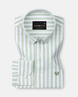 Waker Olive Stripes Oxford Cotton Shirt