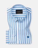 Waker Blue Stripes Oxford Cotton Shirt