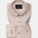 Aence Beige Check Button Down Linen Shirt - John Ellies