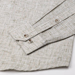 Aence Olive Check Button Down Linen Shirt - John Ellies