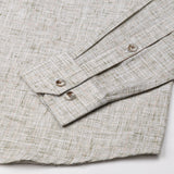 Aence Olive Check Button Down Linen Shirt - John Ellies