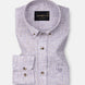 Aence Purple Check Button Down Linen Shirt - John Ellies