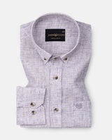 Aence Purple Check Button Down Linen Shirt