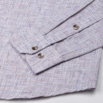 Aence Purple Check Button Down Linen Shirt - John Ellies