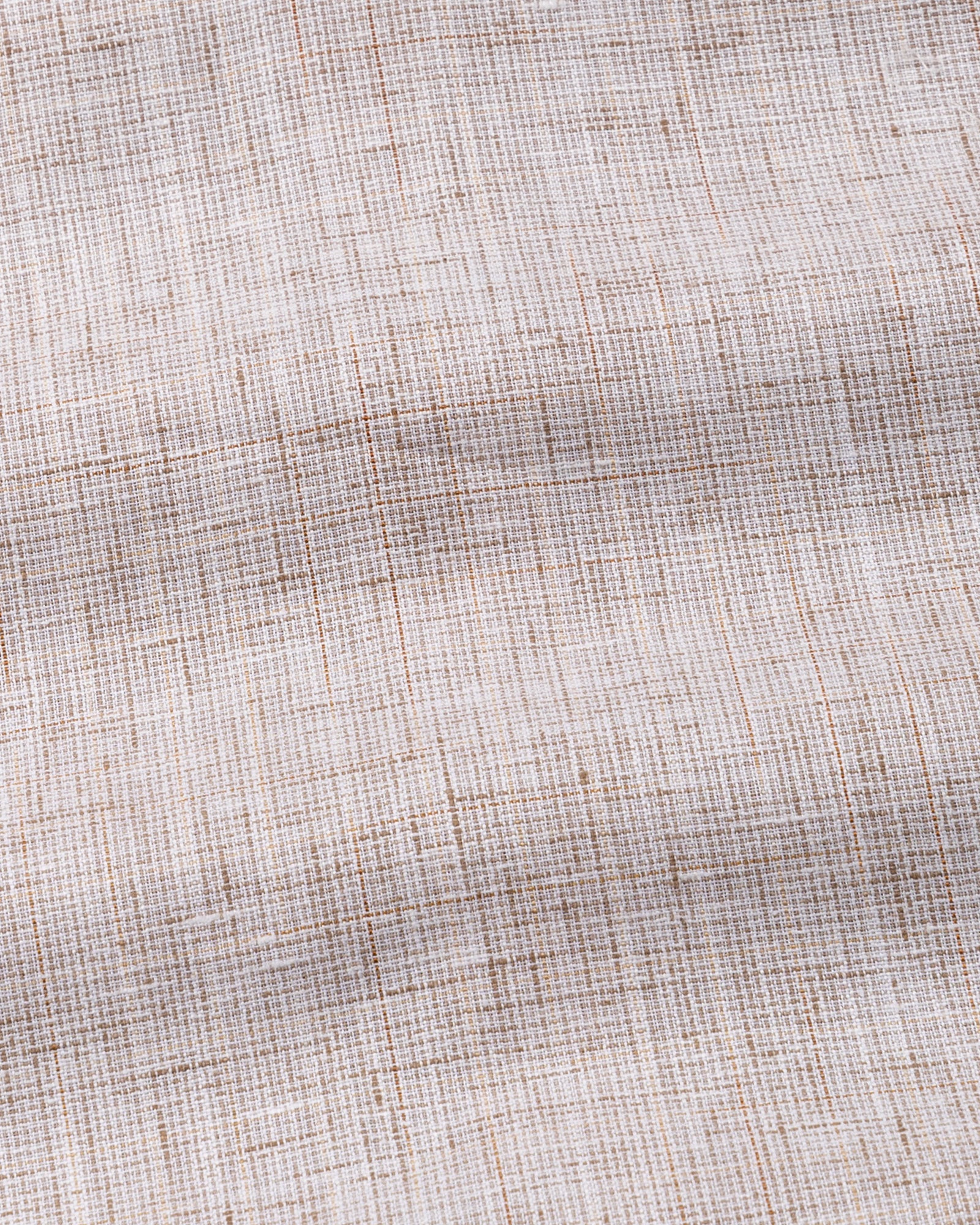 Aence Brown Check Button Down Linen Shirt - John Ellies