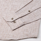 Aence Brown Check Button Down Linen Shirt - John Ellies