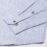 Aence Blue Check Button Down Linen Shirt - John Ellies
