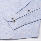 Aence Blue Check Button Down Linen Shirt - John Ellies