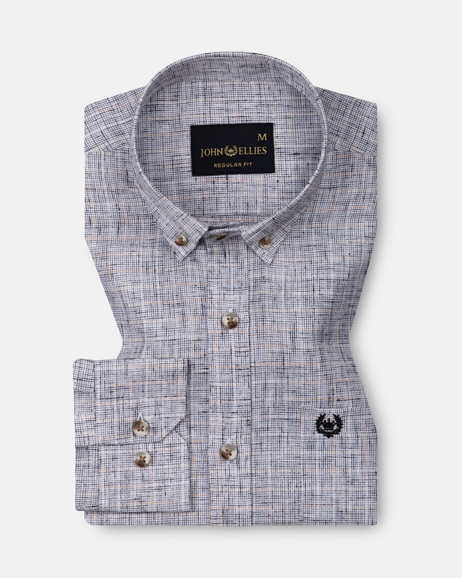 Aence Black Check Button Down Linen Shirt - John Ellies