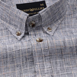 Aence Black Check Button Down Linen Shirt - John Ellies