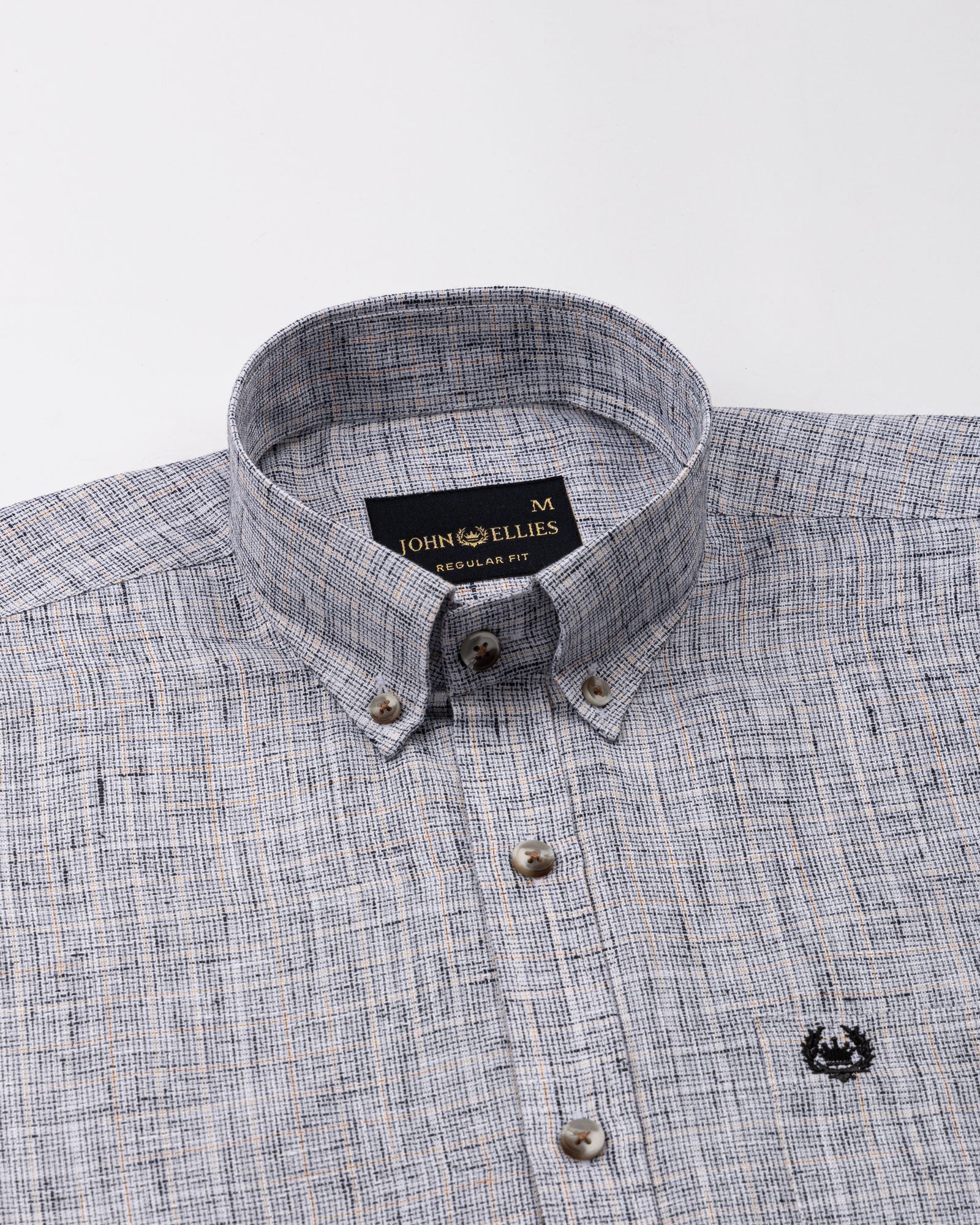 Aence Black Check Button Down Linen Shirt - John Ellies