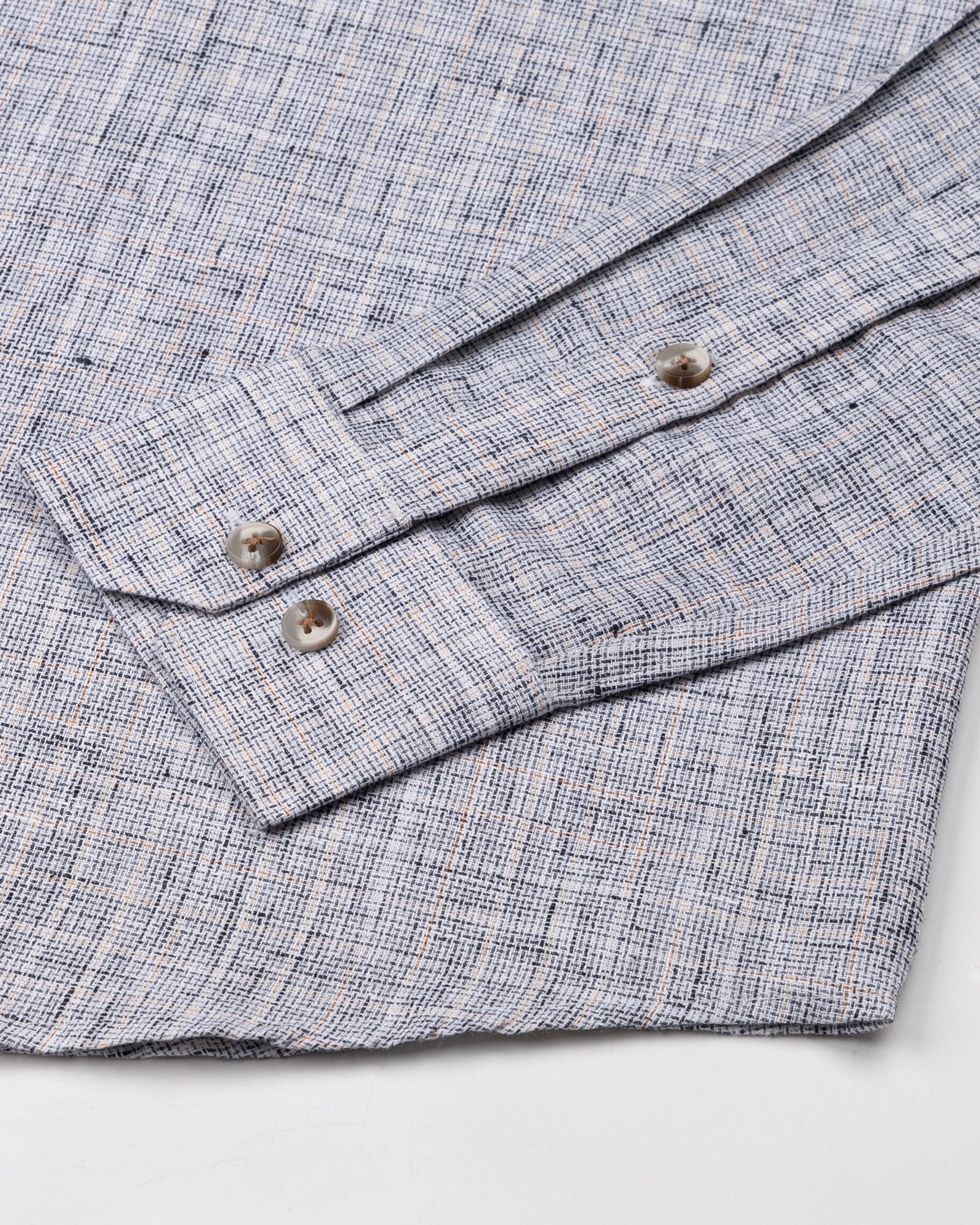 Aence Black Check Button Down Linen Shirt - John Ellies