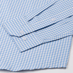 Nefrio Sky Blue Check Button Down Oxford Cotton Shirt - John Ellies