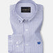 Nefrio Navy Blue Stripe Button Down Oxford Cotton Shirt - John Ellies