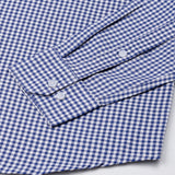 Nefrio Blue Check Button Down Oxford Cotton Shirt - John Ellies