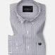 Nefrio Grey Stripe Button Down Oxford Cotton Shirt - John Ellies