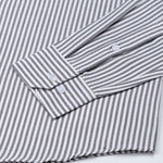 Nefrio Grey Stripe Button Down Oxford Cotton Shirt - John Ellies