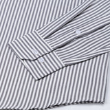 Nefrio Grey Stripe Button Down Oxford Cotton Shirt - John Ellies