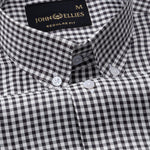 Nefrio Black Check Button Down Oxford Cotton Shirt - John Ellies