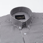 Nefrio Black Check Button Down Oxford Cotton Shirt - John Ellies