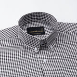 Nefrio Black Check Button Down Oxford Cotton Shirt - John Ellies