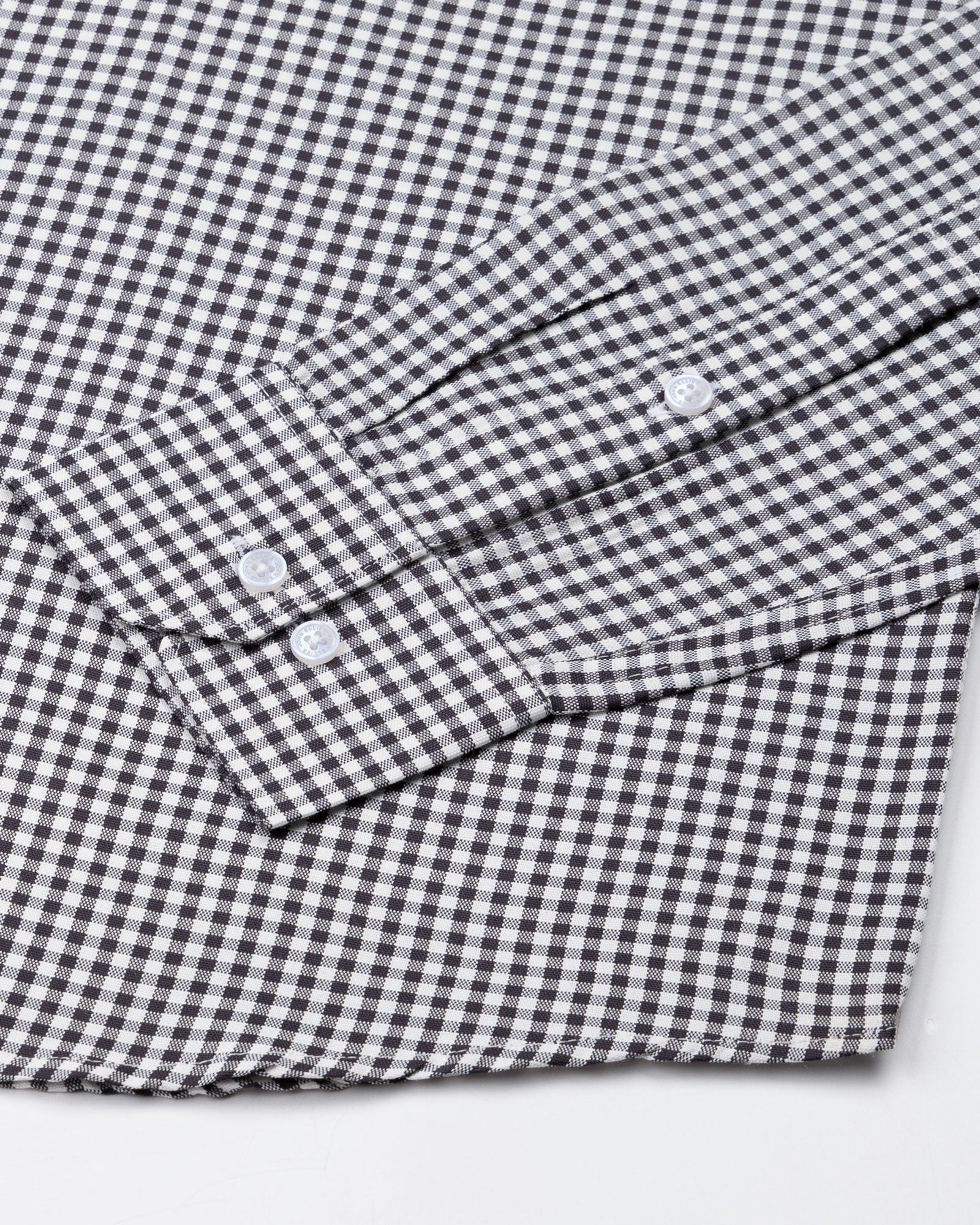 Nefrio Black Check Button Down Oxford Cotton Shirt - John Ellies