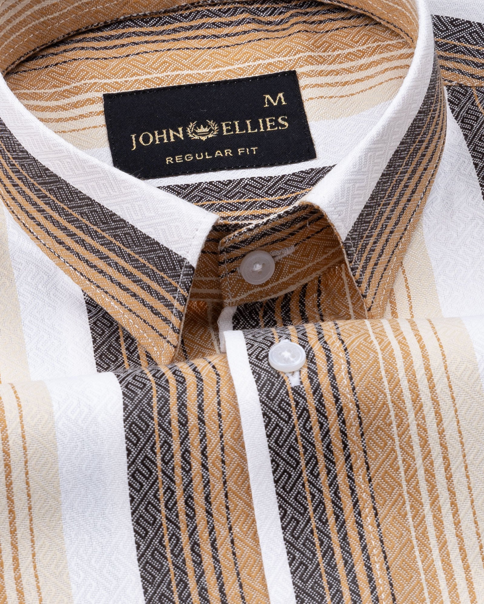 Bermen Beige Stripes Cotton Shirt - John Ellies