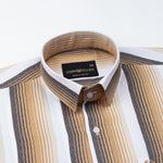 Bermen Beige Stripes Cotton Shirt - John Ellies