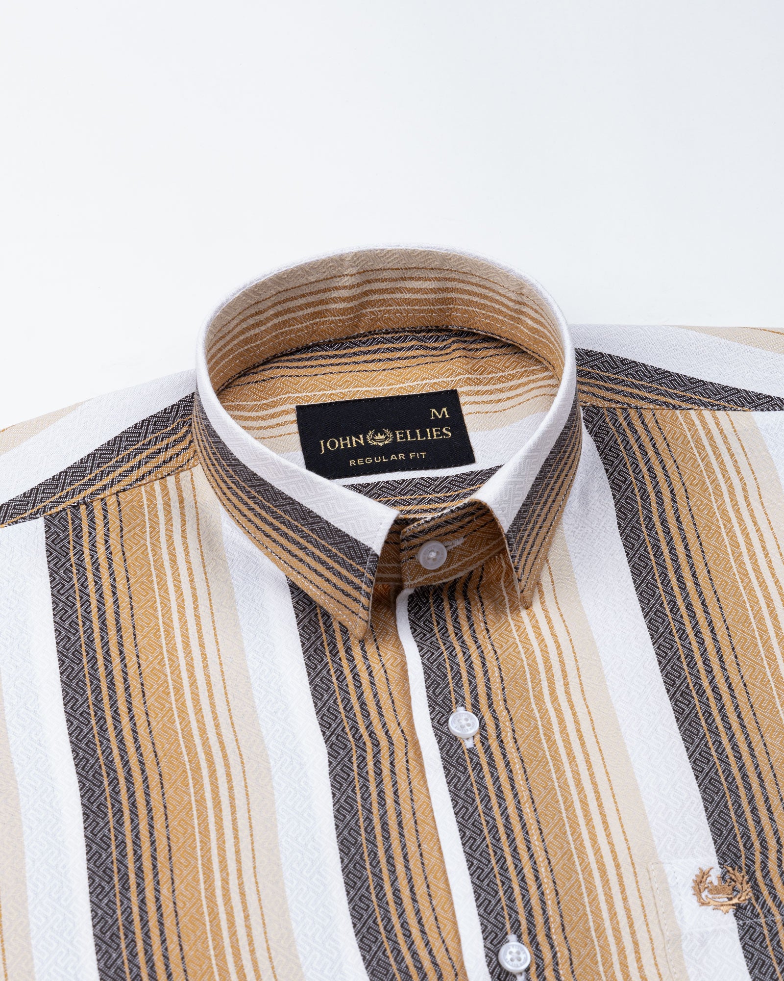 Bermen Beige Stripes Cotton Shirt - John Ellies