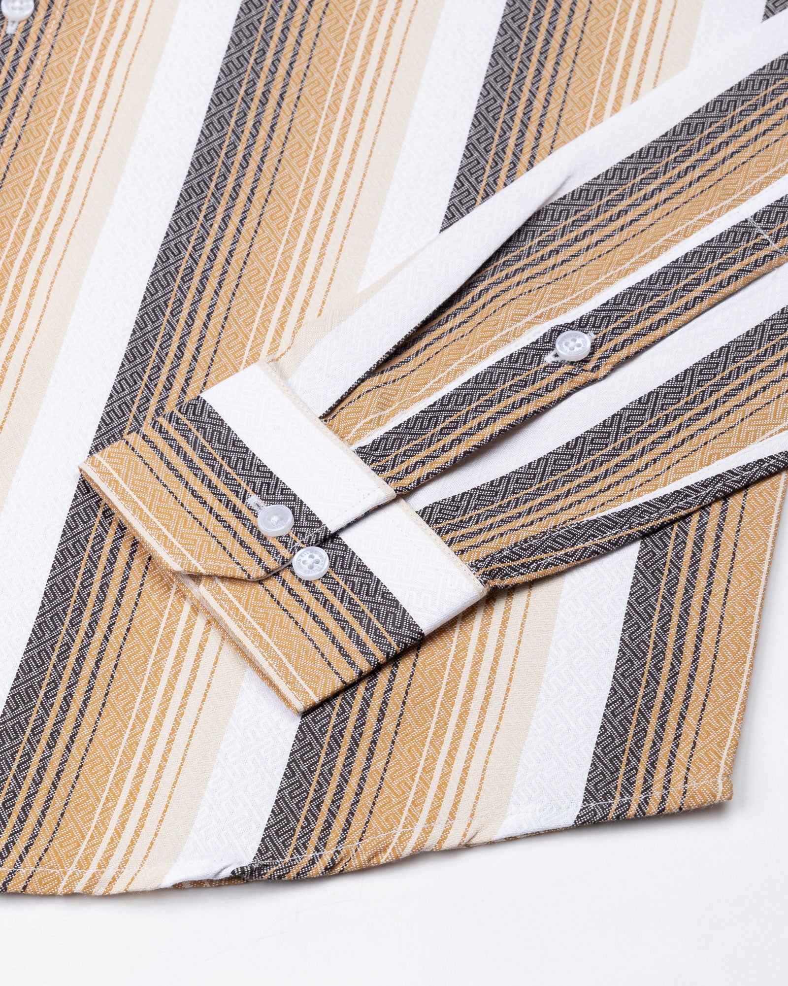 Bermen Beige Stripes Cotton Shirt - John Ellies
