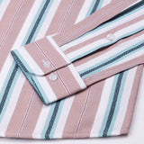 Bermen Salmon Pink Stripes Cotton Shirt - John Ellies