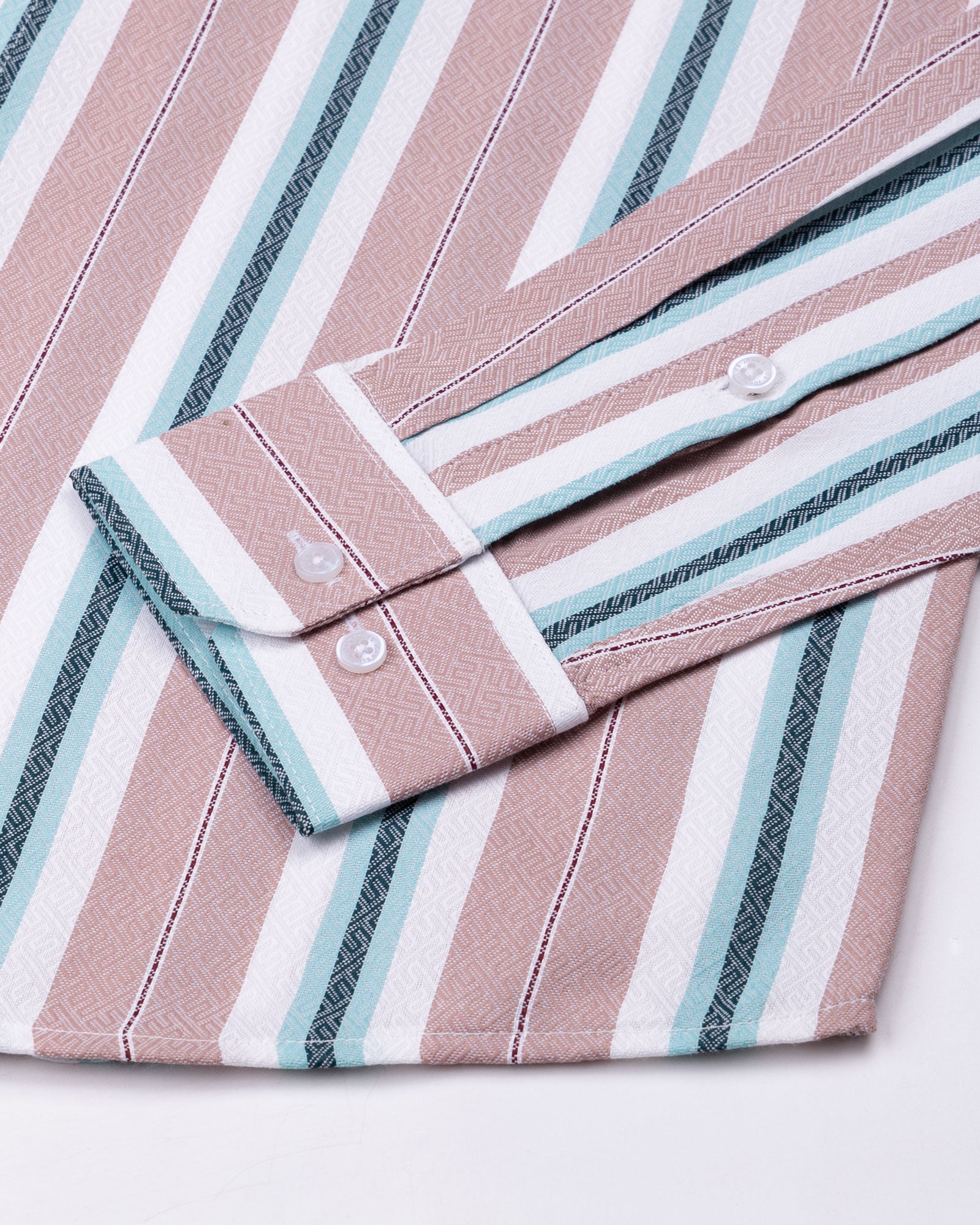 Bermen Salmon Pink Stripes Cotton Shirt - John Ellies