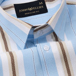 Bermen Sky Blue Stripes Cotton Shirt - John Ellies