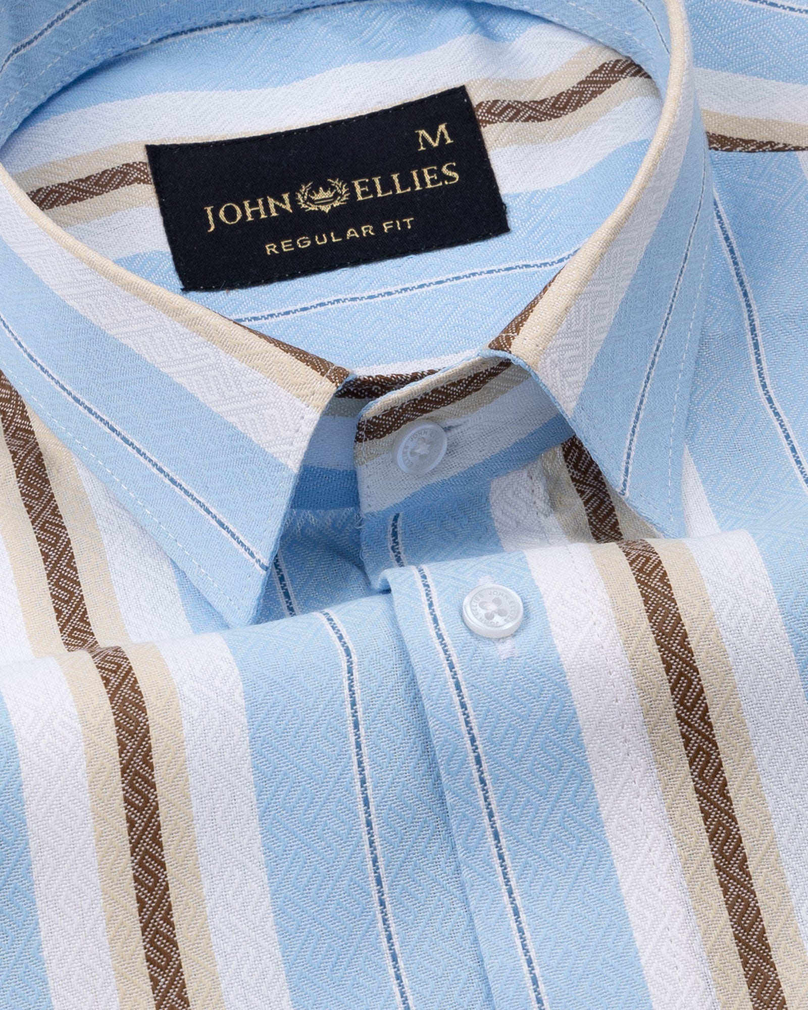 Bermen Sky Blue Stripes Cotton Shirt - John Ellies
