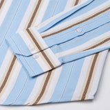 Bermen Sky Blue Stripes Cotton Shirt - John Ellies