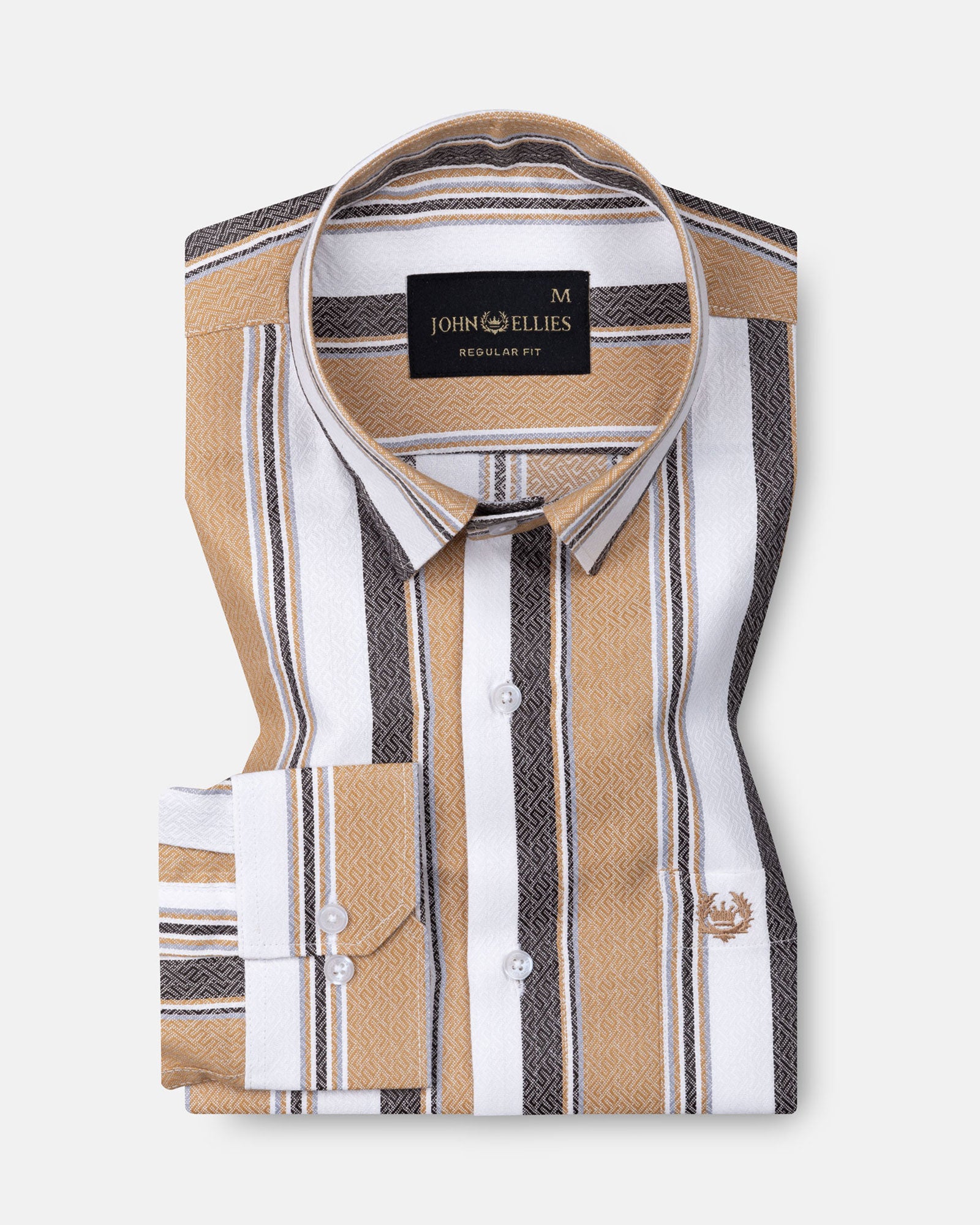 Bermen Brown Stripes Cotton Shirt - John Ellies