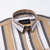 Bermen Brown Stripes Cotton Shirt - John Ellies