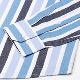 Bermen Sky Blue & Teal Stripes Cotton Shirt - John Ellies