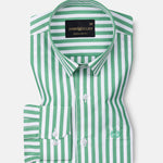 Falker Green Stripes Cotton Shirt - John Ellies