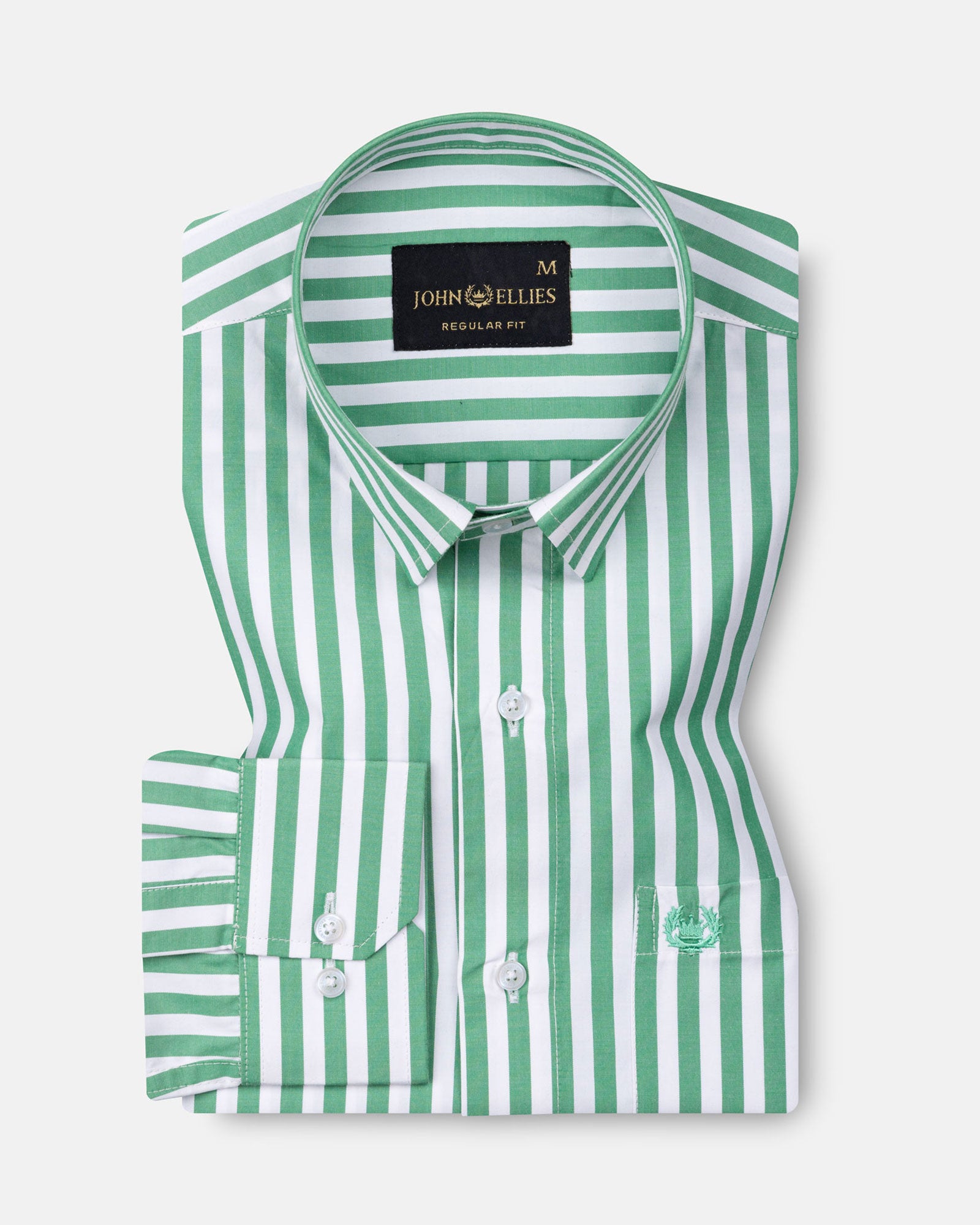 Falker Green Stripes Cotton Shirt - John Ellies