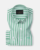 Falker Green Stripes Cotton Shirt