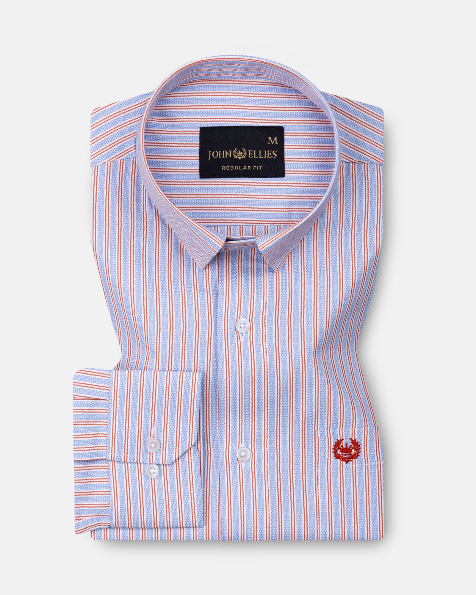 Falker Sky Blue Stripes Cotton Shirt - John Ellies